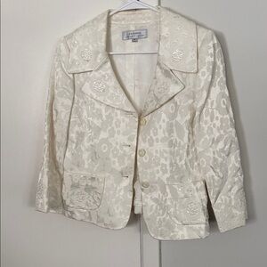 TAHARI Arthur S. Levine Elegant Cream Floral Women's Blazer